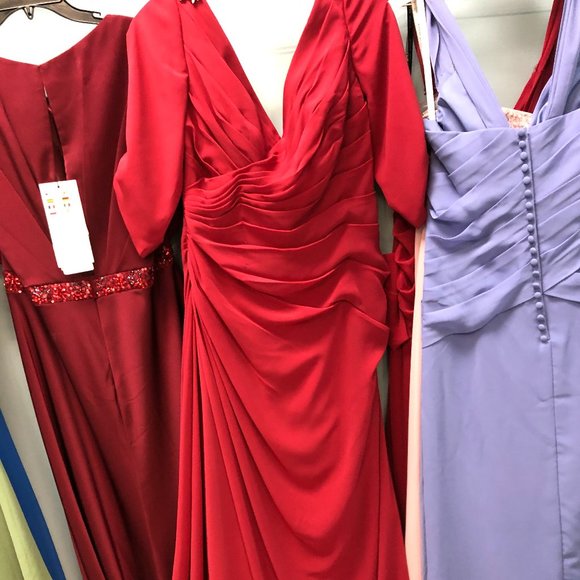 NEW MAROON Claret Mother of the Bride/Groom Elegant Formal Holiday Dress SIZE 10 - Picture 8 of 12